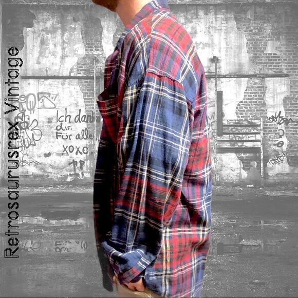 VINTAGE 1980’s Ralph Lauren Chaps Soft Cotton Plaid Flannel Shirt, XL - Picture 5 of 6